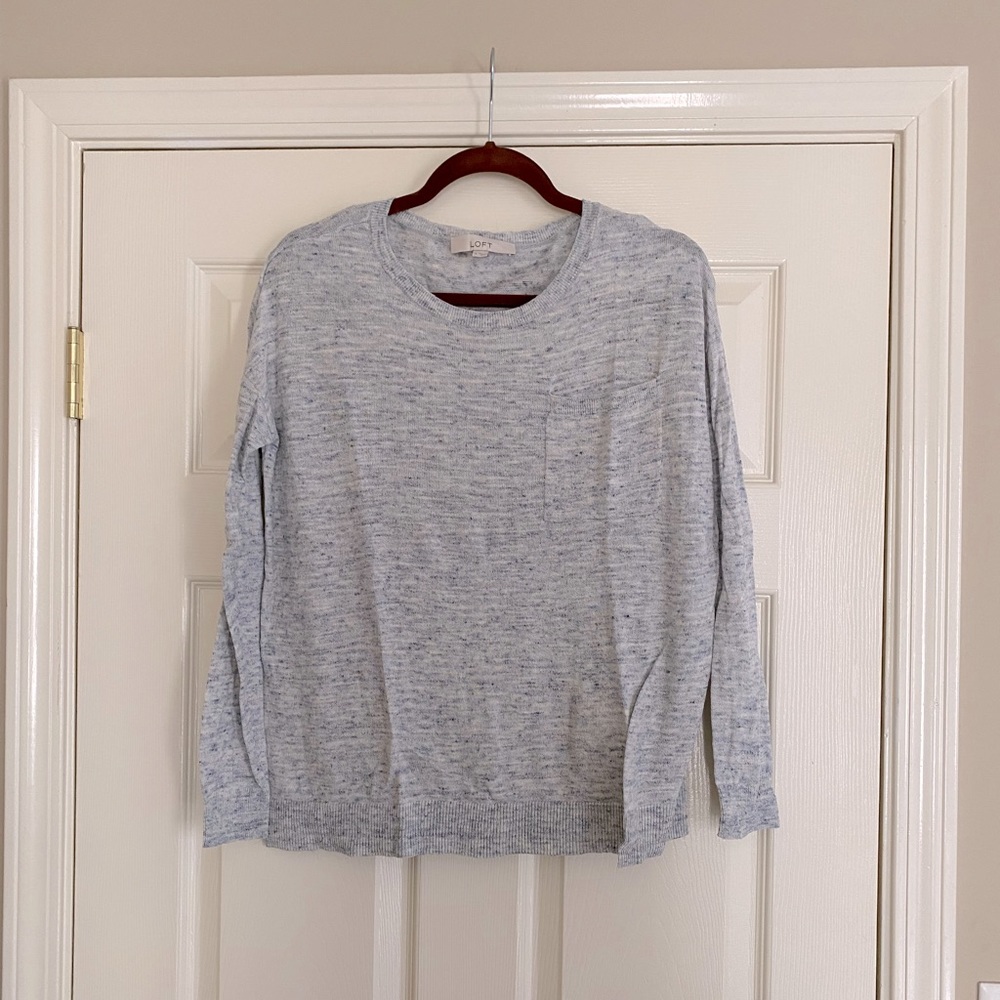 Loft; women’s size small; light blue sweater; long sleeve